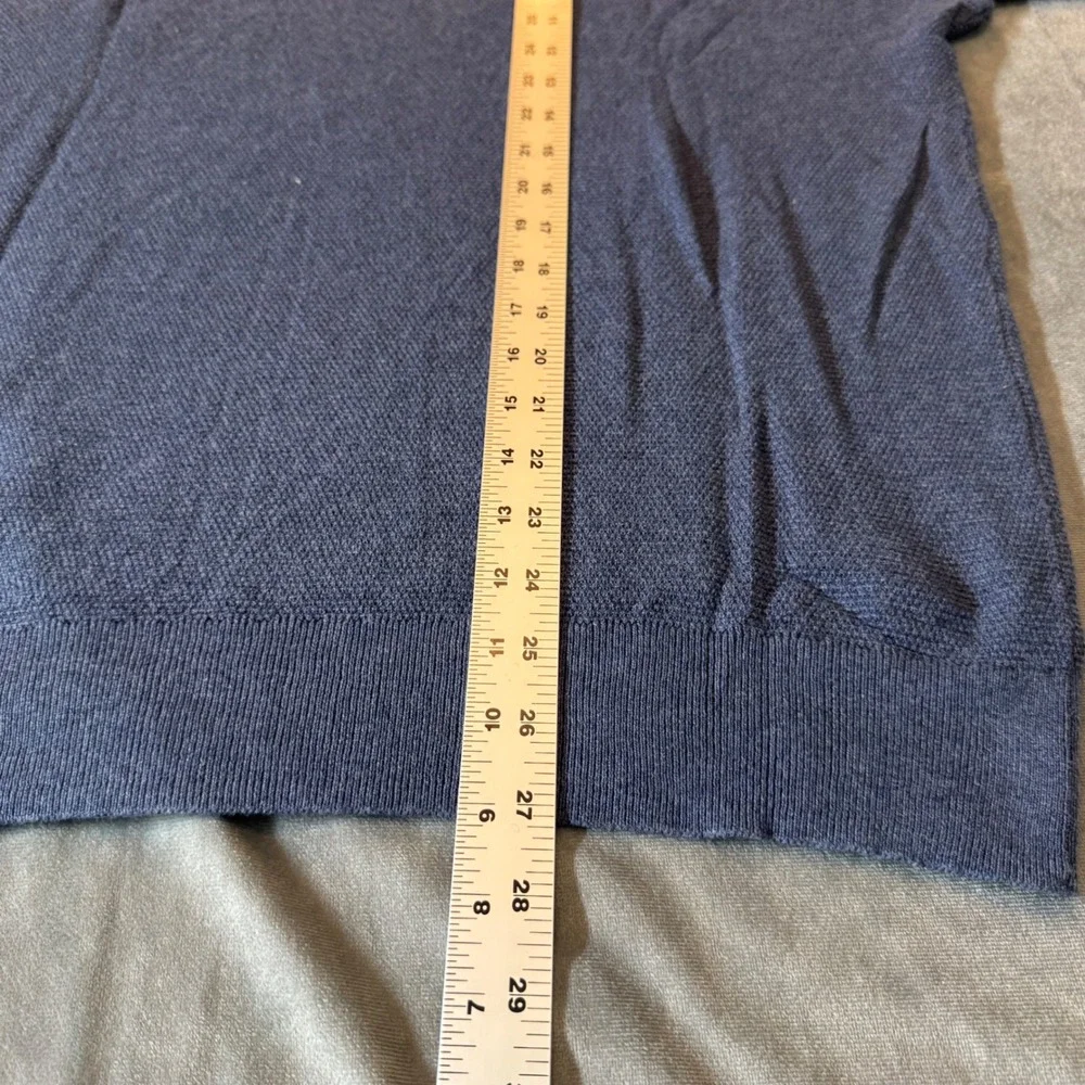 J.Crew Mens Sweater Large Blue Cotton Textured Raglan Crewneck Classic Preppy